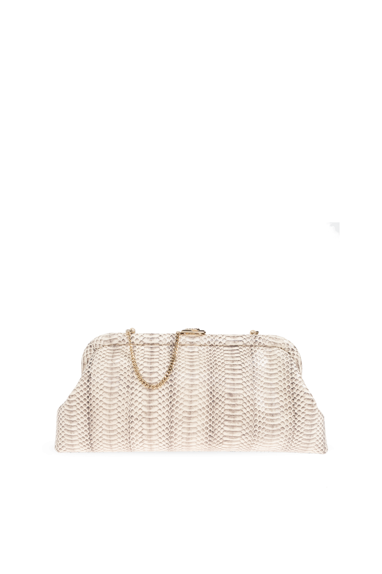 Jimmy Choo Cream Leather Skylar Clutch